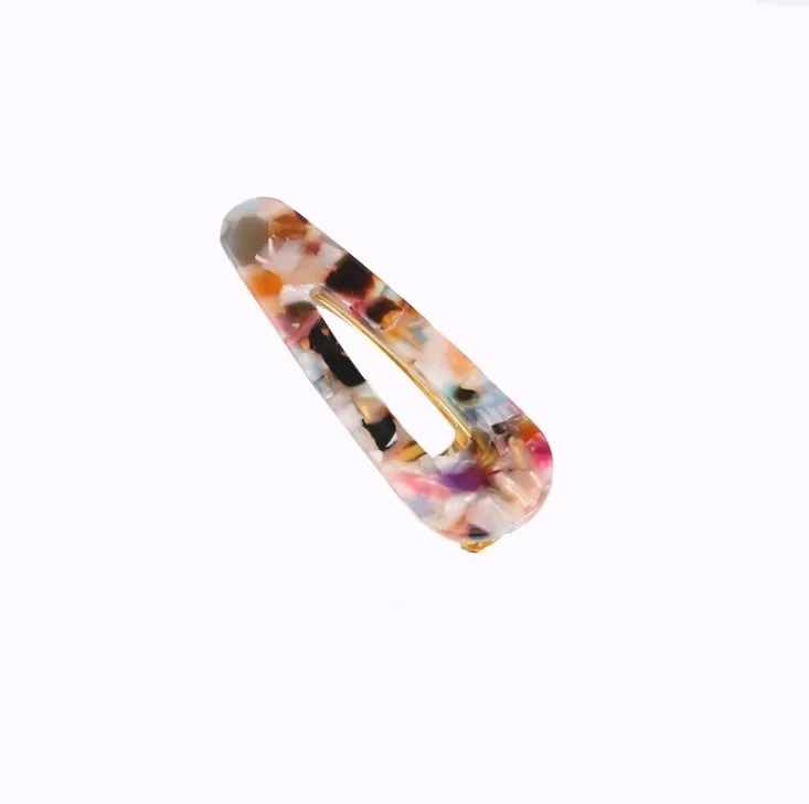 Lady Multicolor Glitter Jelly Transparent Acetate Resin Strip Hairpins Hair Clip Barrettes Headwear Hair Accessories for Women