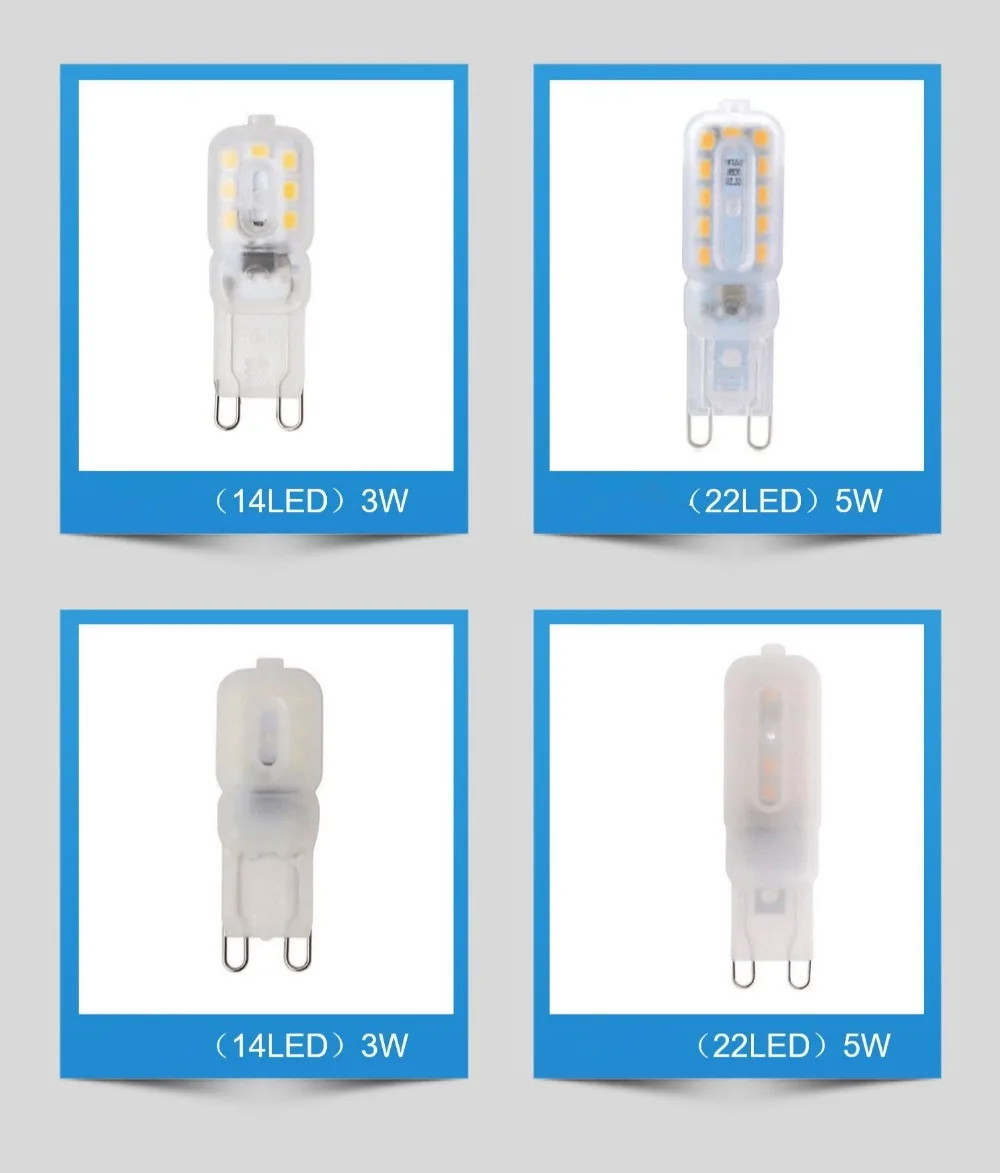 10PCS LED Bulb 3W 5W G9 Light Bulb Dimmable AC 220V LED Lamp SMD2835 Spotlight Chandelier Lighting Replace 20w 30w Halogen Lamp