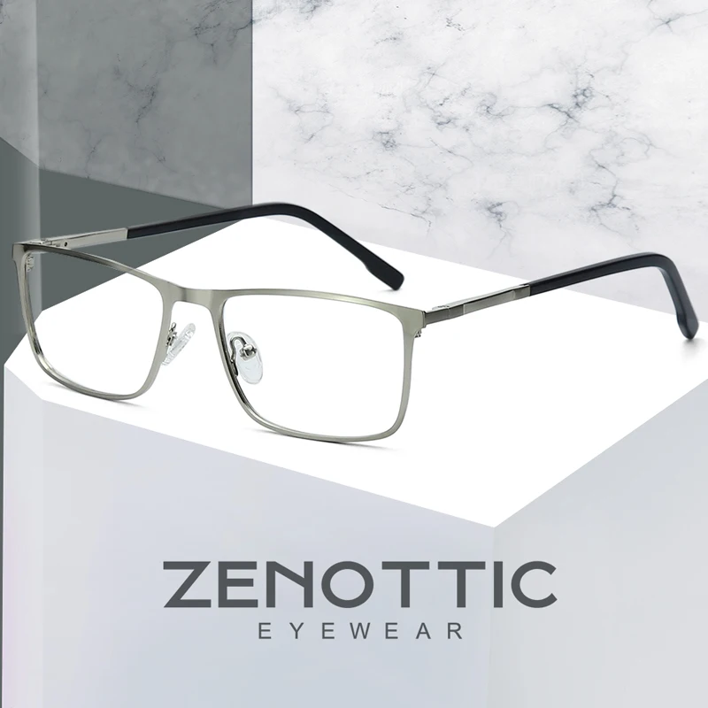 ZENOTTIC сплав, квадратная оправа для очков, полная оправа, дизайнерская оптическая близорукость, прозрачная оправа для очков, мужские очки высокого класса