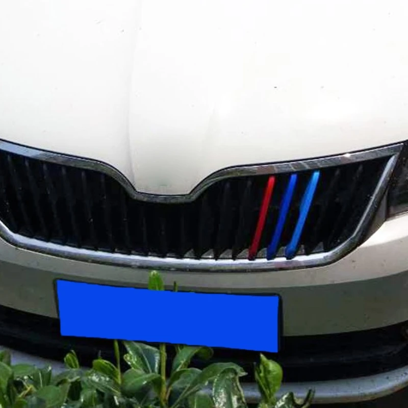 3D Автомобильные Передние решетки отделка спортивные полосы чехол для skoda Rapid