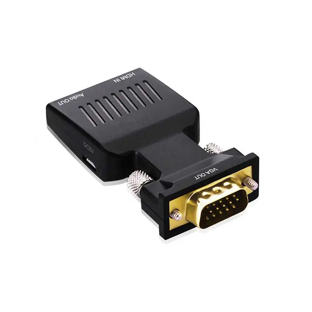 1080P с аудио питанием HDMI к VGA конвертер мужчин и женщин кабели для мультимедийный ПК ноутбук ТВ монитор проектор