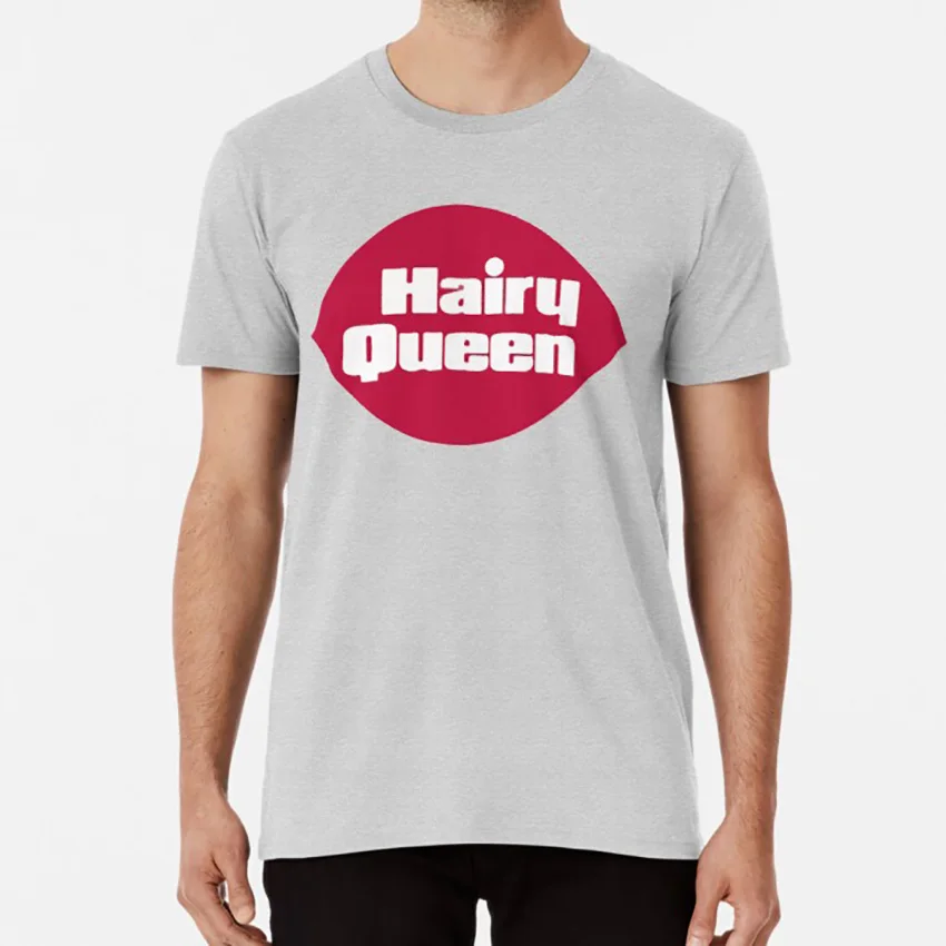 Hairy queen пародия логотип Футболка dq hairy гей королева y queer fag стерва королева| |