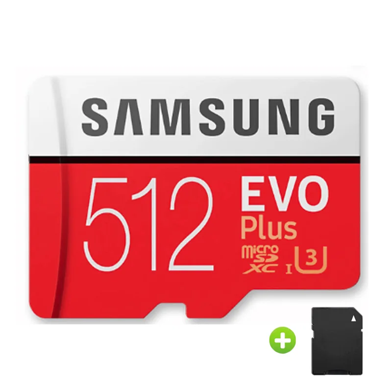 SAMSUNG карта памяти Micro SD Card 64 Гб 128 ГБ 256 Гб карта памяти EVO+ 100 МБ/с. C10 TF карта флэш-накопитель для смартфона - Емкость: 512GB-Adapter