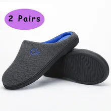 2 пары зимняя обувь Для мужчин домашние тапочки для гостиниц теплый плюш; Вьетнамки; домашние шлепанцы без задника с открытыми пальцами Для мужчин домашние тапочки на подошве, Для женщин обувь Pantufa Hombre