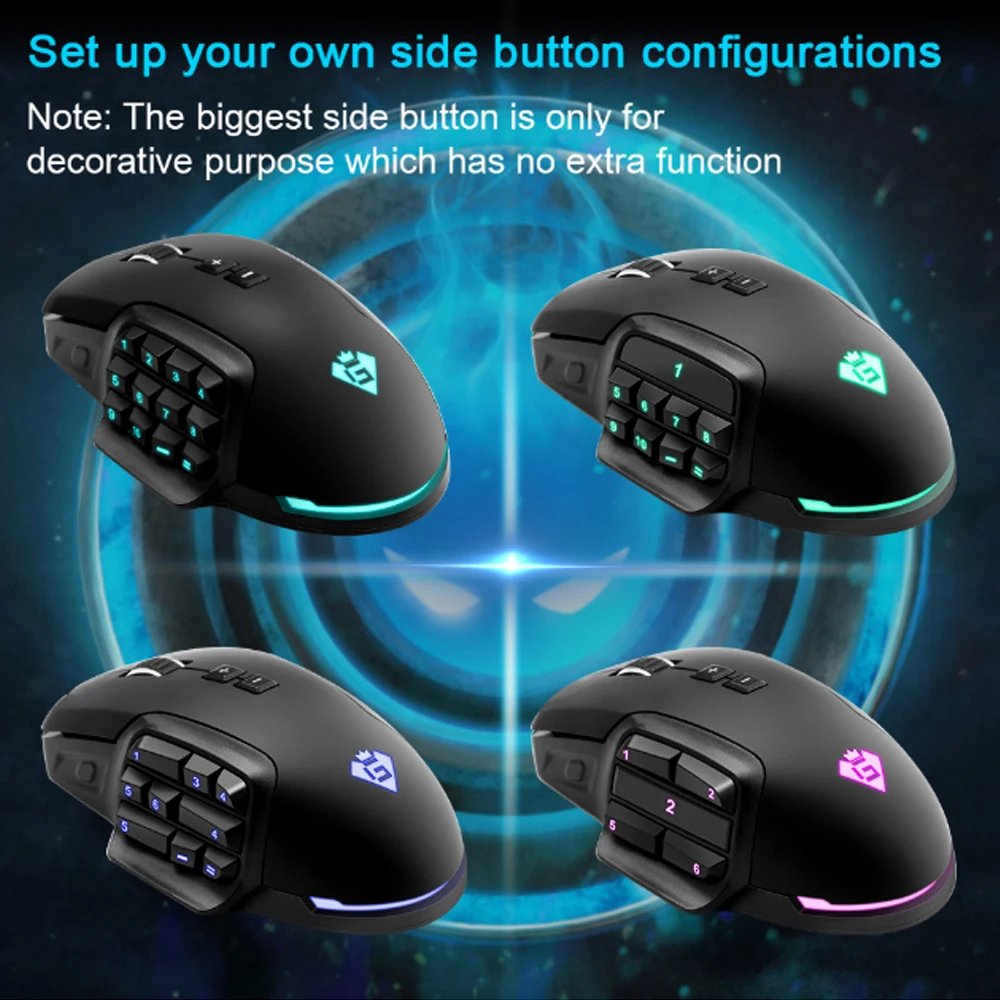 

USB RGB Gaming Mouse 24000 Dpi 17 Button Laser Programming Gaming Computer Mouse Backlight for Desktop Laptop