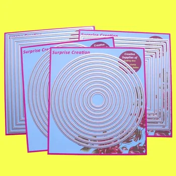 

4-Set Large Cutting dies Plain Rectangle Square Circle & Oval Cardmaking Scrapbooking Paper Craft stencil Surprise Creation dies