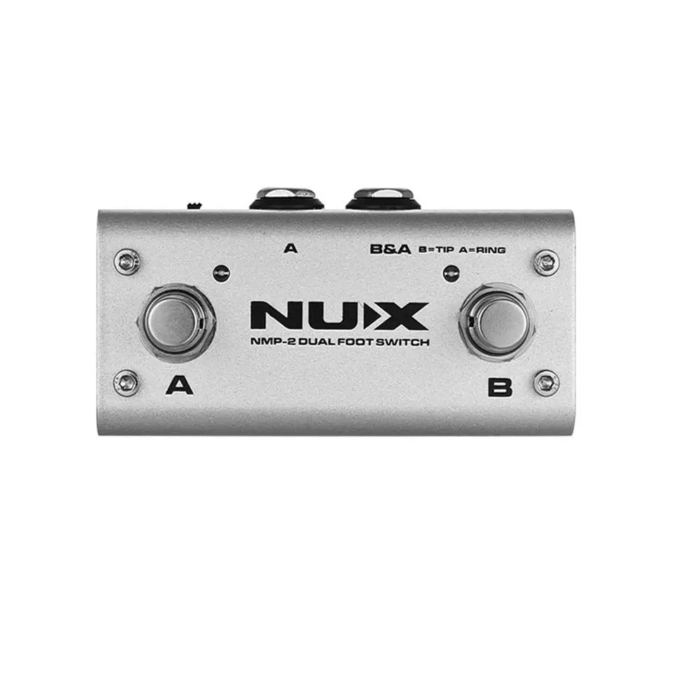 Nux NMP-2-金属製のフットスイッチ,ダブルフットスイッチギター