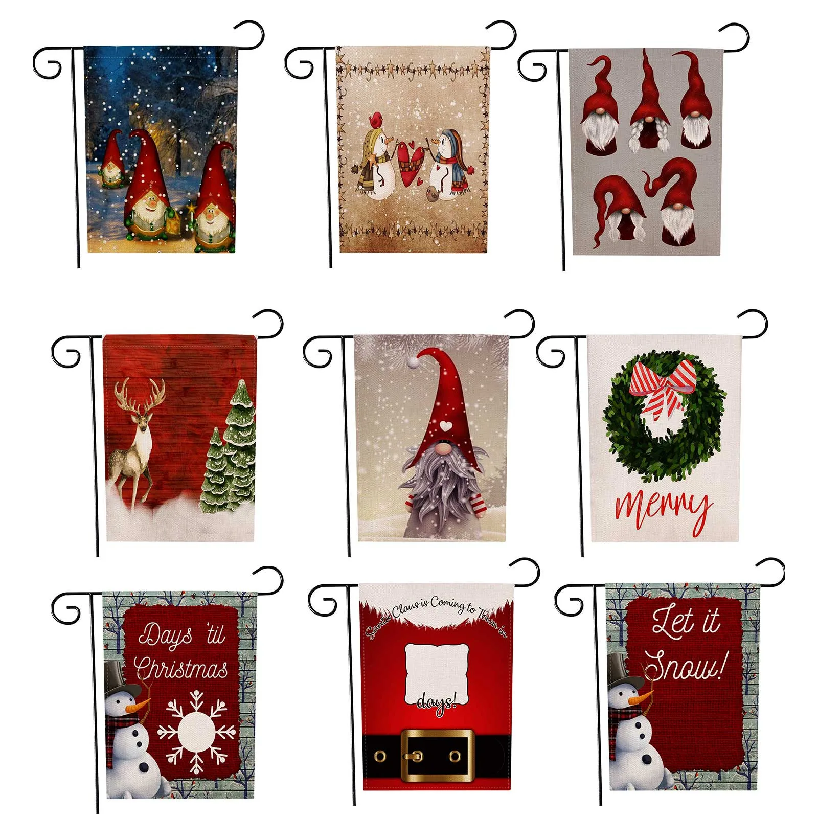 Garden Welcome Flags And Banners Wreath Sign Small Vertical Double-sided Banner 12 X 18 Inches Christmas Decor | Дом и сад