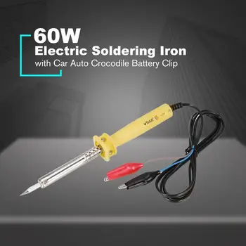 

12V DC 60W Car Auto Crocodile Battery Clip Powered Electric Soldering Iron Welding Solder Electric Heat Pencil Soldering Pen
