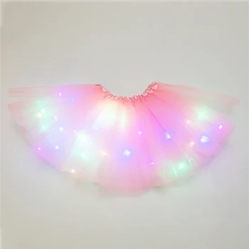 

Girls Kids Tutu Skirt Glitter Clothes Pettiskirt Princess Fashion Tulle Dancewear Magic Light Fluffy Ballet Party Stars Sequin