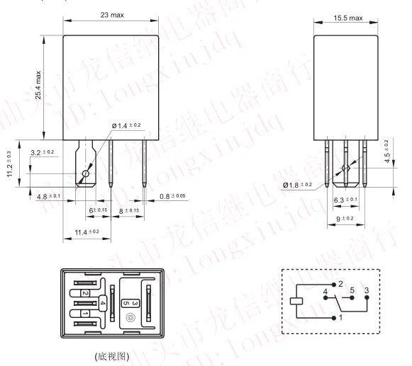 Реле транспортного средства DC12V PA66-GF33V6-1A/1C-12V-30A-35A