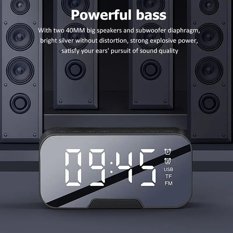 Высококачественные многофункциональные простые зеркальные Bluetooth часы аудио
