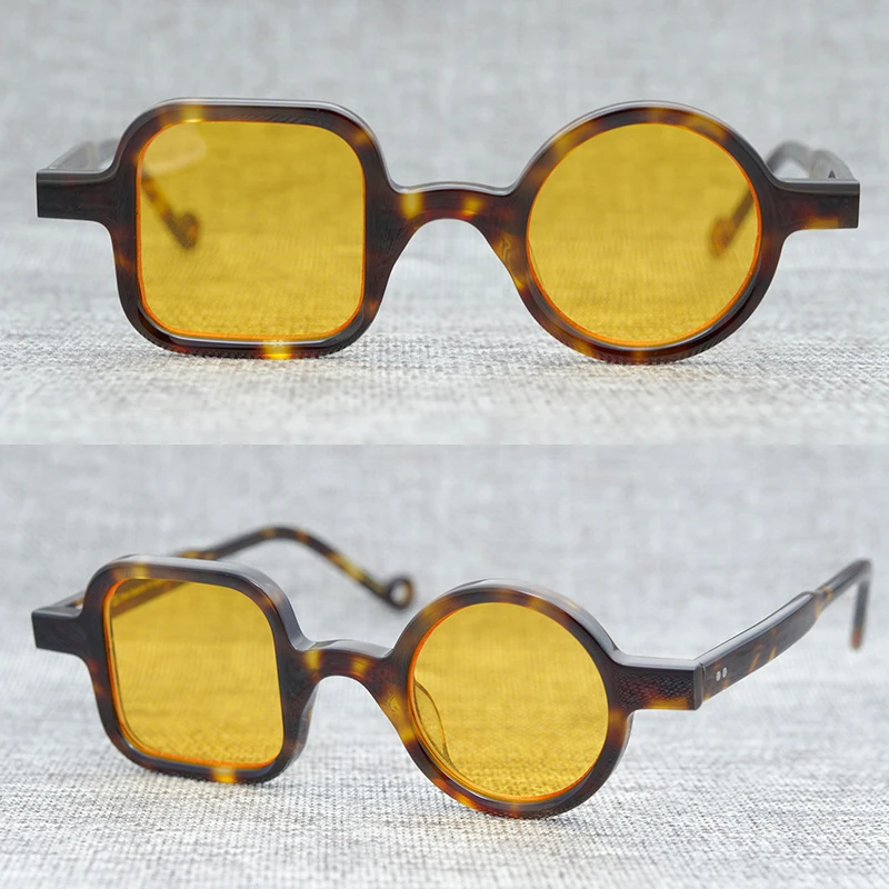 

High Quality Acetate eyeglasses original Japan made quality frame Artist decorated Asymmetric design glasses Blue Ray Glasses