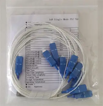 

SC UPC 1X8 FTTH Fiber Optic Splitter PLC Optical Coupler 1X8 SC Singlemode simplex Steel Pipe plc optical splitter 50pcs