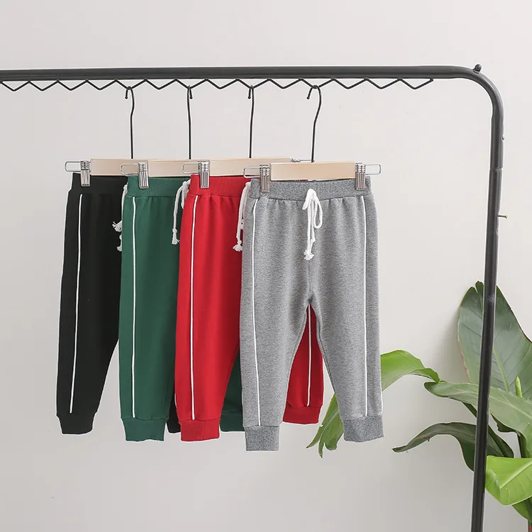 Spring And Autumn Men And Women Children Babies' Trousers Knitted Cotton Brace Four Colors Athletic Pants