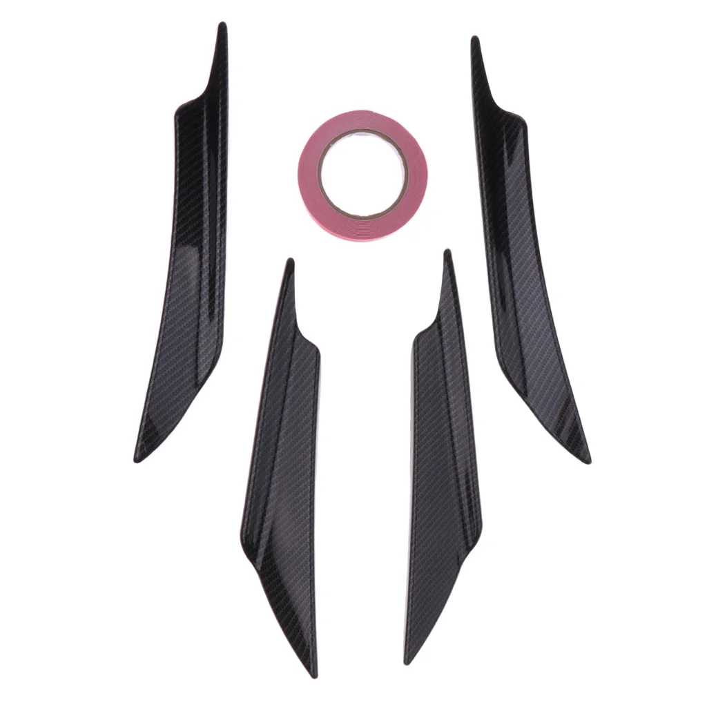 1 Set of 4 Pieces Replacement Car Front Bumper Lip Splitter Fins Spoiler
