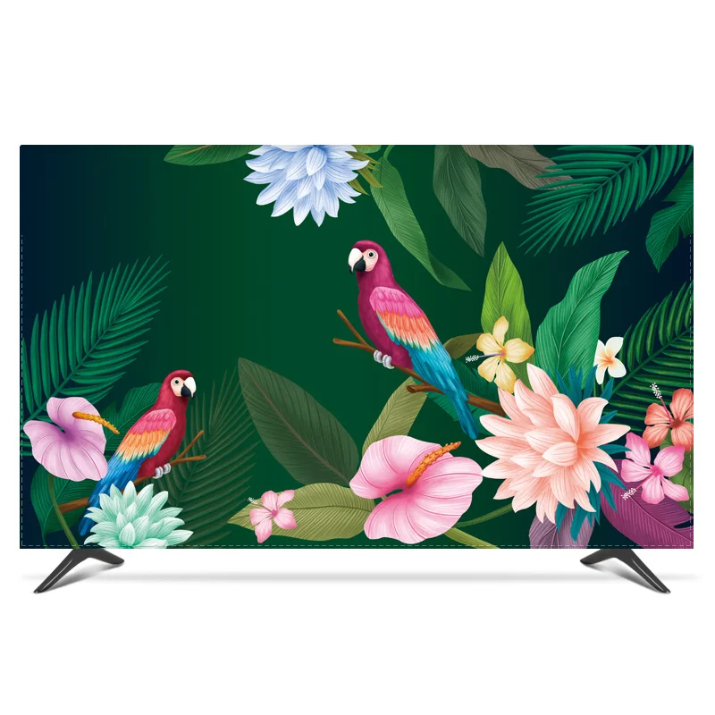 1"-80" 22 дюймов 75 дюймов экран lcd tv PC чехол декоративный капюшон занавеска пейзаж Пальмовые Листья Цветочные фламиго водонепроницаемый зеленый
