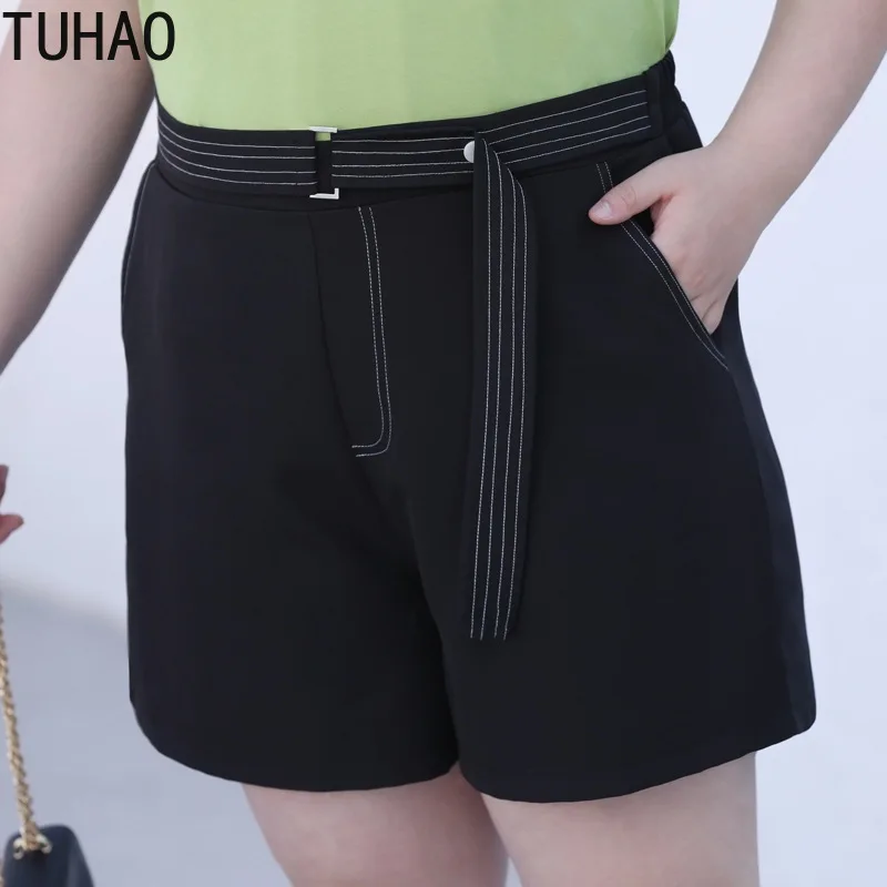 

TUHAO Plus Size 7XL 6XL 5XL 4XL Shorts for Mother Mom Office Lady 2020 Casual Loose Shorts Summer Shorts Women Clothing WM35