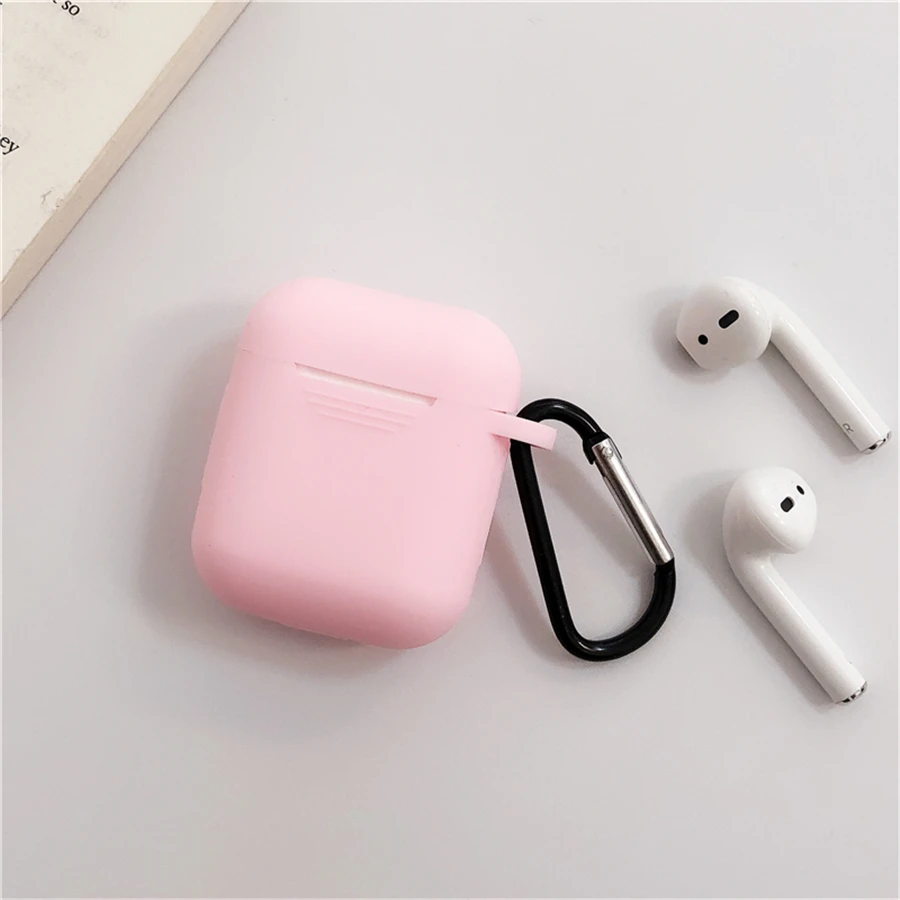 Мини Мягкий силиконовый чехол для Apple Airpods противоударный чехол для Apple гарнитура для Airpods чехол s Для Air Pods защитный чехол - Цвет: Розовый