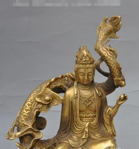 YM 307 1" Статуя Дракона Поездка Дракон kwanyin гуаньин Бодхисаттва статуэтку богини