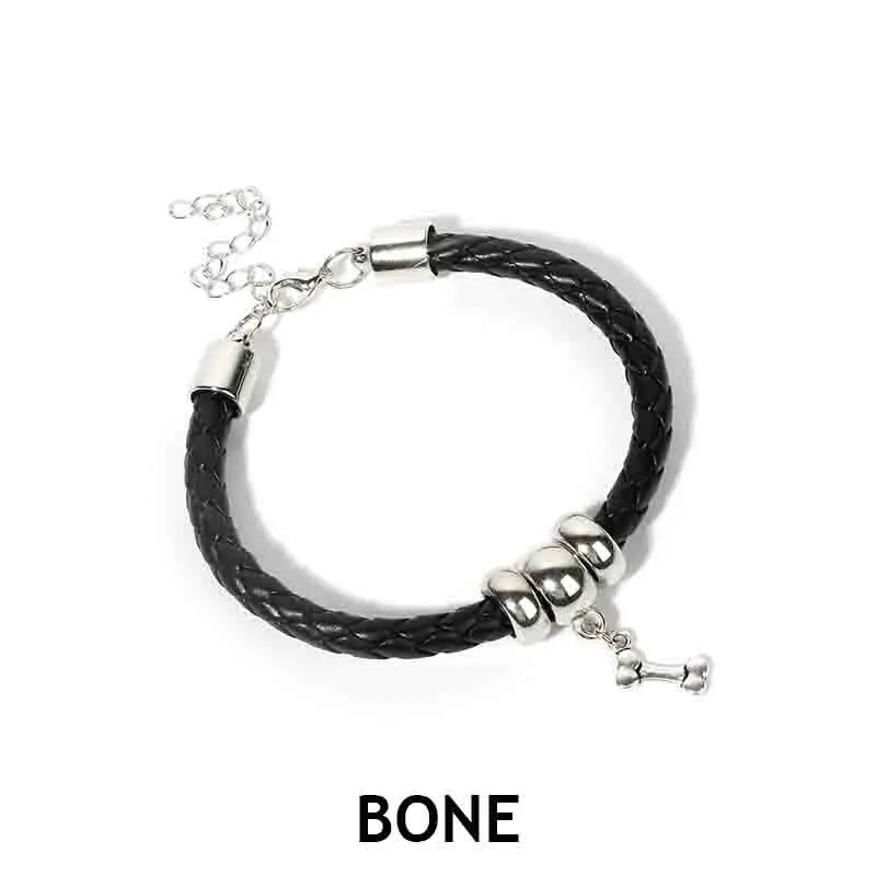 BONE Милый ошейник для кошек с колокольчиком, регулируемая Цветочная буква, собачка, кошка, ожерелье, персонализированные товары для кошек, товары для домашних животных, щенков, собак, аксессуары - Цвет: BONE