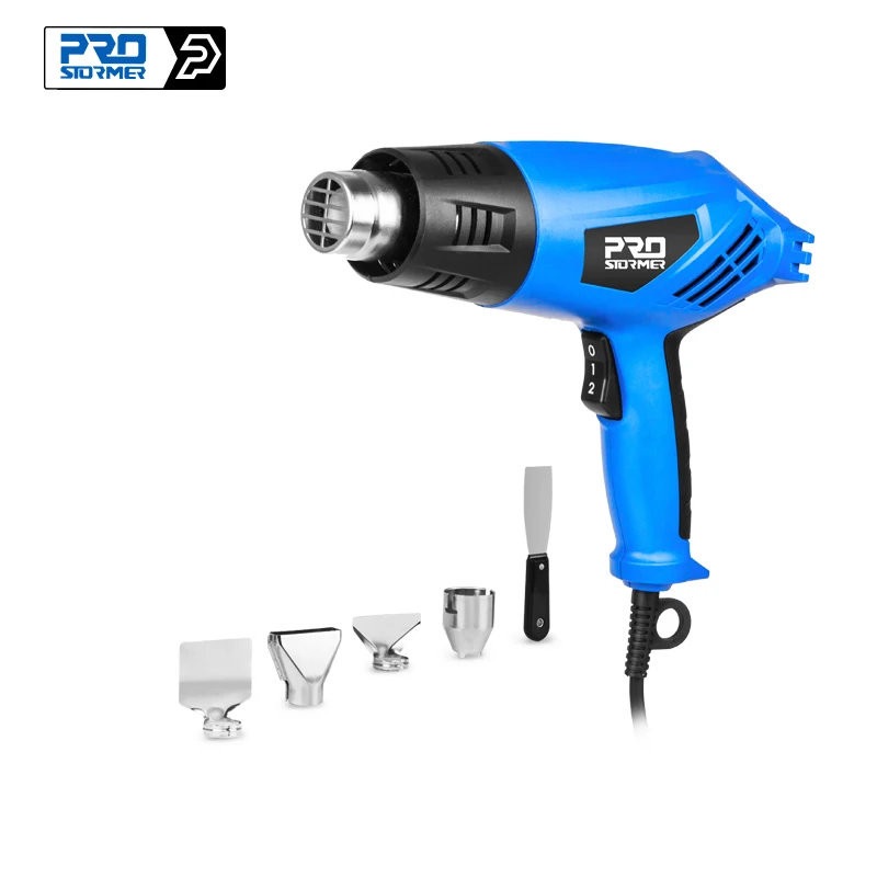 2000W Heat Gun Variable 2 Temperatures Electric Hot Air Gun with Four Nozzle Attachments