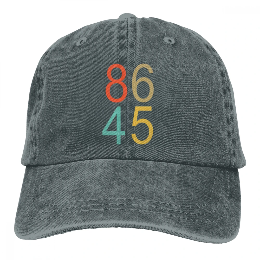86 45 Trump Casquette черные унисекс Мужские Женские джинсовые бейсболка с ремешком кепки регулируемые Гольф папа шляпа