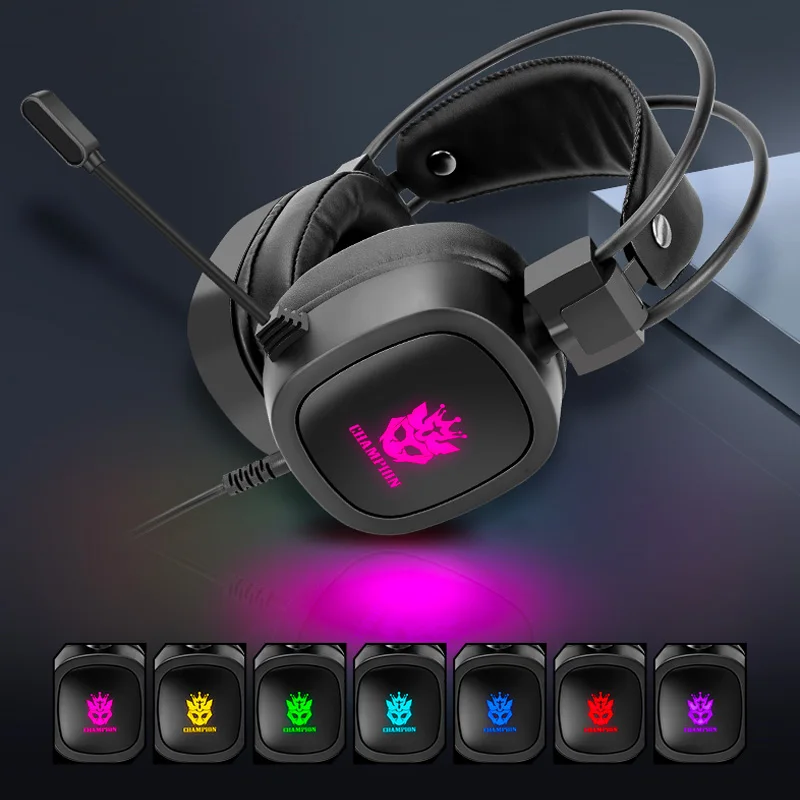 Professional Led Light Gamer Headsets for Computer Gaming Headphones Adjustable Bass Stereo PC Wired Headset With Mic Gifts