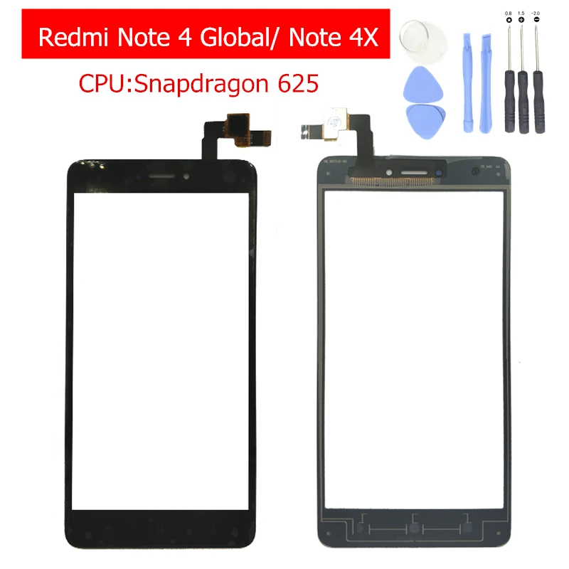 100% оригинальный для Xiaomi Redmi Note 4 Global/Note 4X сенсорный экран стеклянная панель