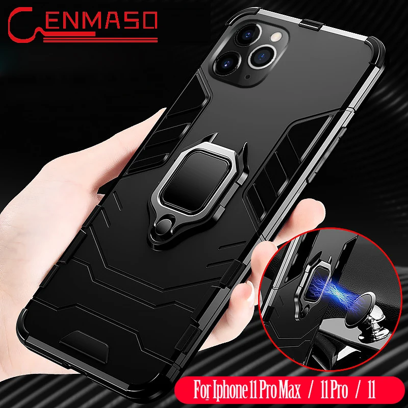 

For iPhone 11 Pro Max 2019 Case Armor Protection Shockproof Back Cover For iPhone 11 Pro Max X XR XS Phone Full Car Holder Case