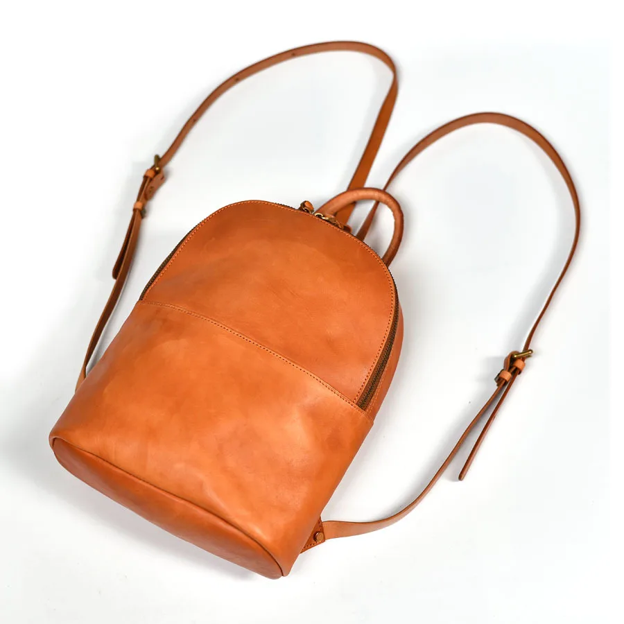 

226 Fashion Solid Genuine Leather Women Backpack Handmade School Bags