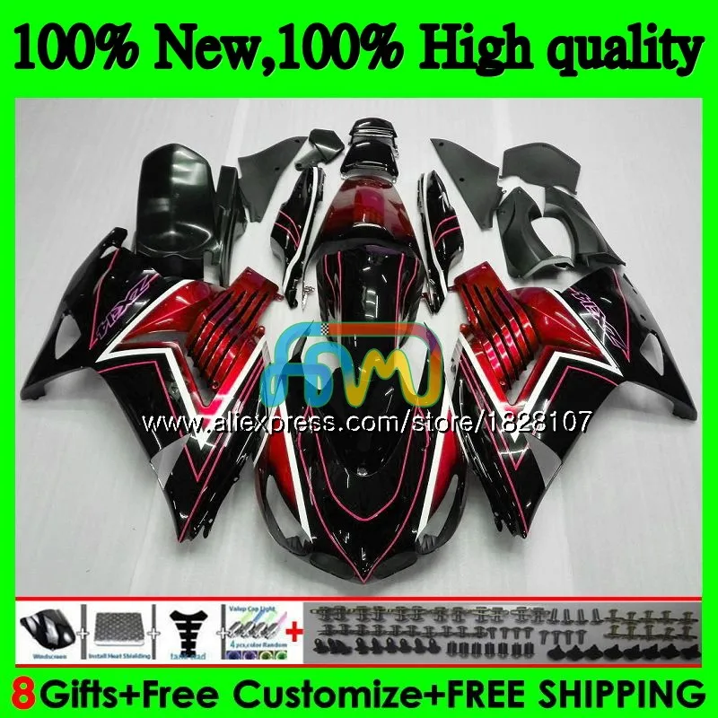 Инъекции для KAWASAKI ZX-14R ZX14R для детей возрастом 12, 13, 14, 15, 16, 17, 24BS. 48 ZZR1400 ZX 14R красный цвет: черный; популярная модель 2012 2013 обтекатель - Цвет: No. 1