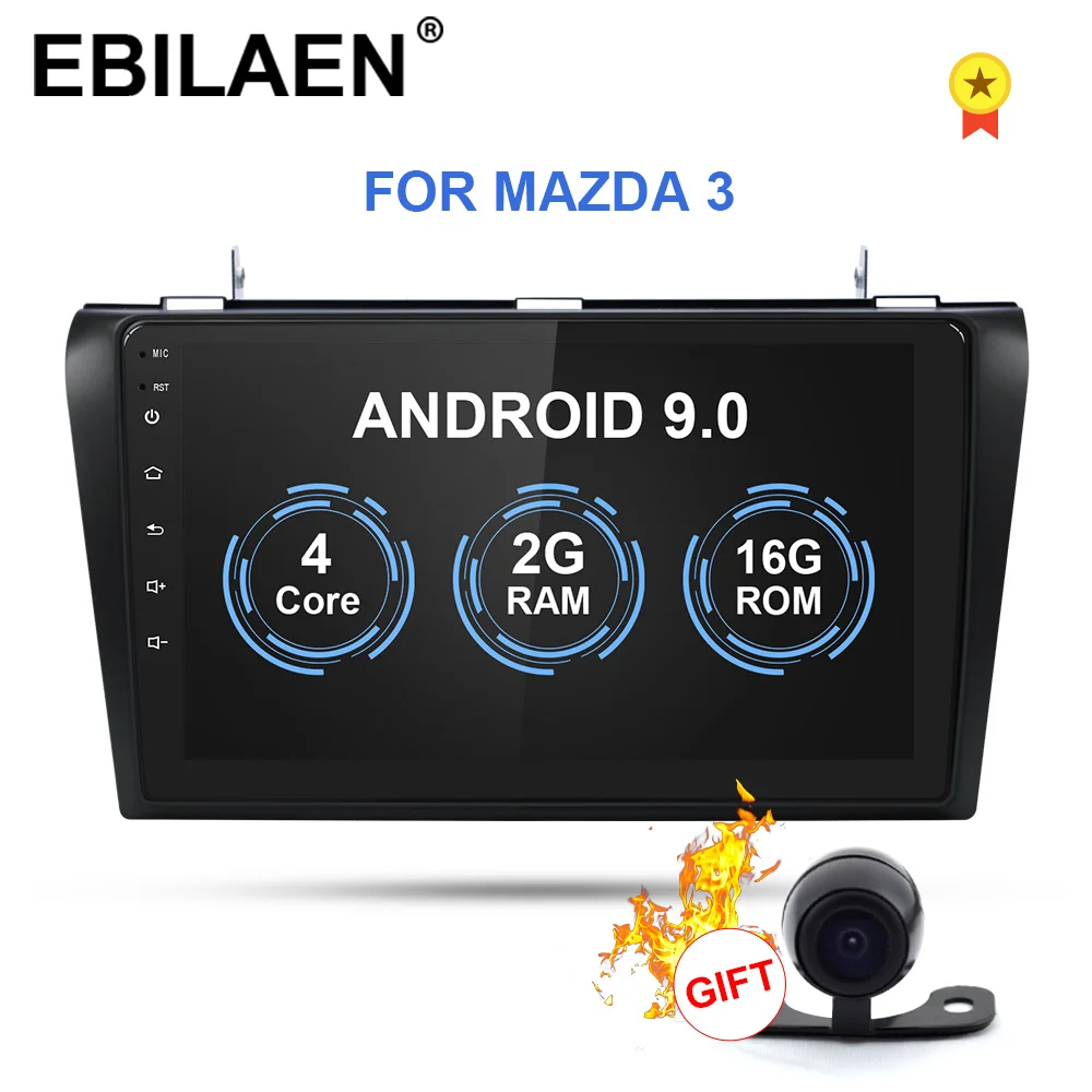 Автомобильный мультимедийный радиоплеер EBILAEN для Mazda 3 BK 2004 2009 2Din Android 9 0