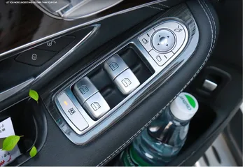 

4pcs Car Window Lift Button Switch Panel Cover Trim Decoration Frame for Mercedes Benz C GLC Class W205 X253 2015 2016 2017 2018