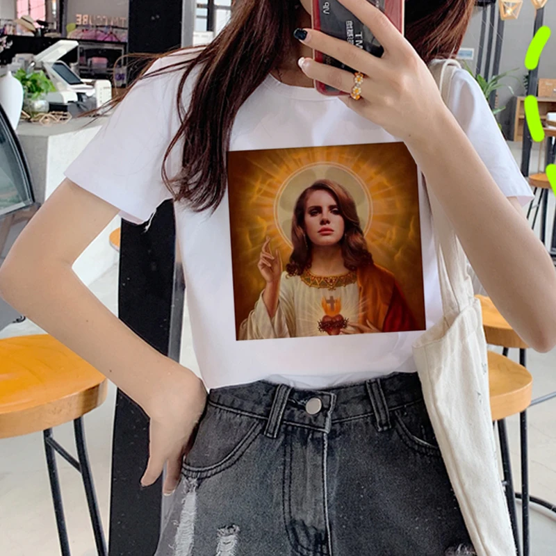 Lana Del Rey Harajuku Ullzang футболка женская с забавным принтом Футболка для фанатов 90s графическая Эстетическая футболка корейский стиль футболки женские - Цвет: 5784