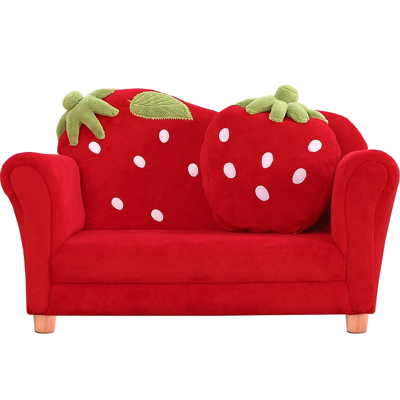 Cartoon Lovely Baby Strawberry Sofa Kindergarten Kids Sofa Solid Wood Bean Bag Zitzak Children Bedroom Red Two Seat Cartoon Lovely Baby Strawberry Sofa Kindergarten Kids Sofa Solid Wood Bean Bag Zitzak Children Bedroom Red Two Seat