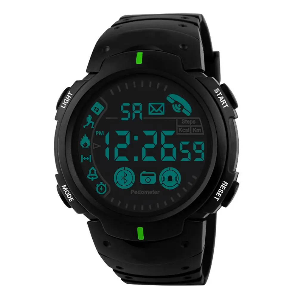 HONHX Bluetooth мужские часы для спорта на открытом воздухе цифровые умные часы мужские s водонепроницаемые часы шагомер калории Relogio Спорт Masculino - Цвет: green