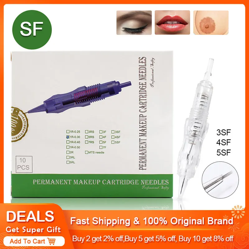 

Biomaser 10pcs Cartridge Tattoo Makeup 3SF/4SF/5SF Cartridge Needles tattoo needle for Needles Tips for Eyebrow lip