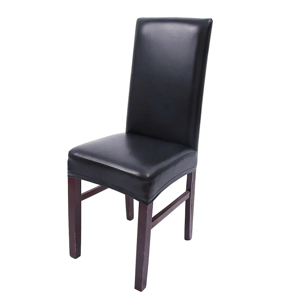 Водонепроницаемый Oilproof украшение дома столовая Твердые Свадебные эластичные сиденья из искусственной кожи защитный стул для ресторана отеля чехол