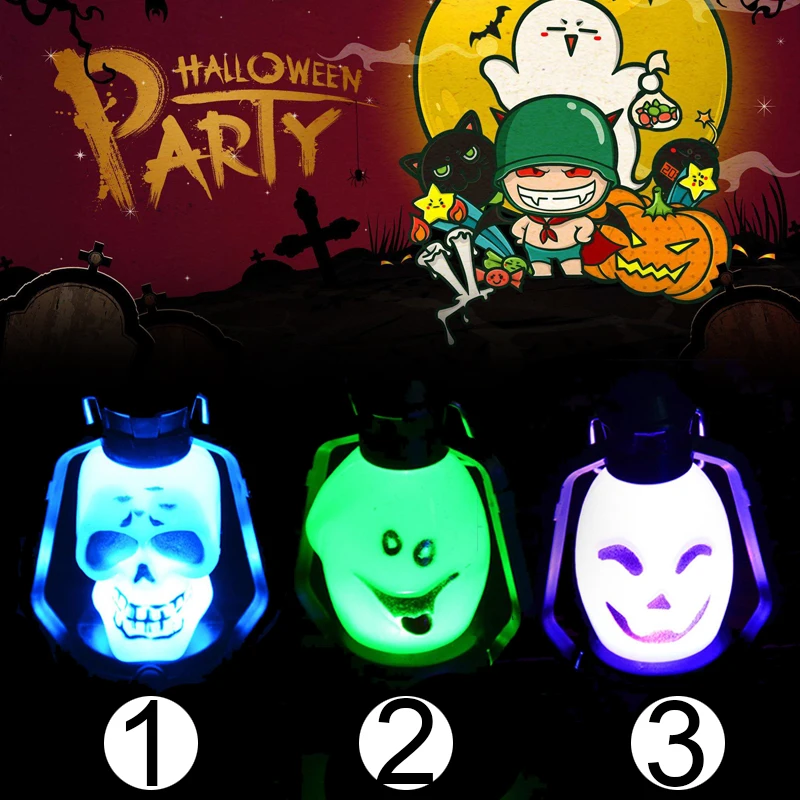 Portable LED Luminous Skull Mini Night Light Lamp For Halloween Decoration