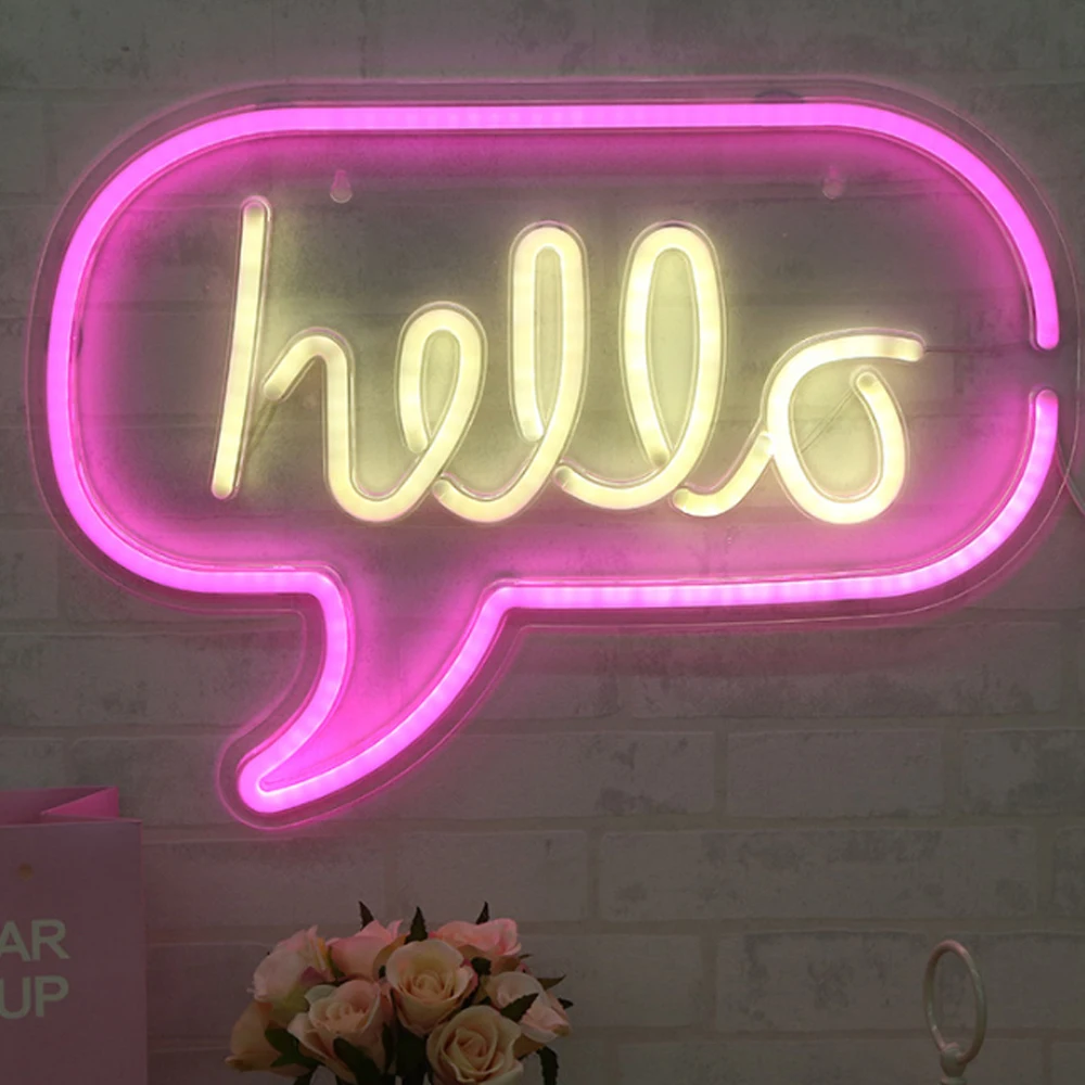 Colorful LED Neon Lamp USB Alpaca Dolphin Star Rainbow Cloud  Hustle Led Backplane Neon Light for Home Decoration Night Light 13