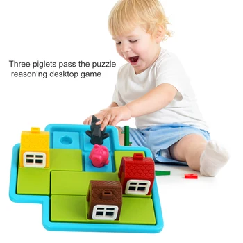 

Educational Toy Piggies Wolf Entertainment Board Game Jigsaw Cartoon Interactive Birthday Gifts Developing For Children Learning