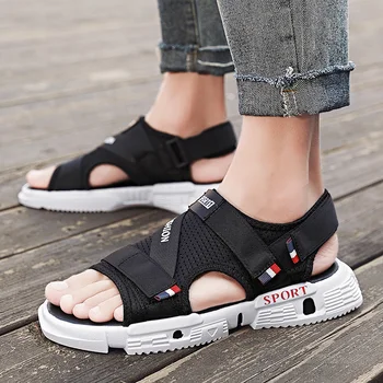 

Sandals Men Shoes 2020 Gladiator Mens Sandals Fashion Men Shoes Summer Flip Flops Gray Black Roman Sandals Men Heren Sandalen
