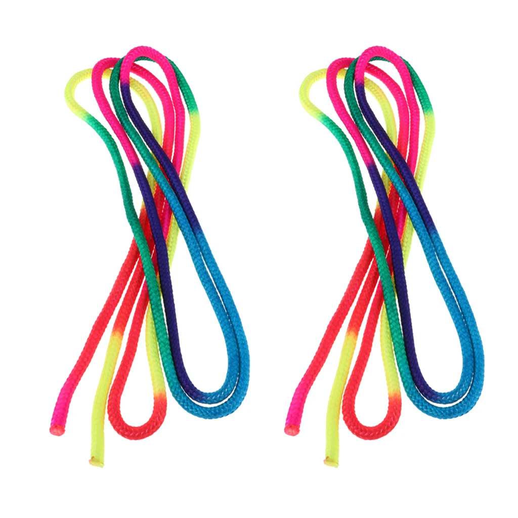 2 шт Прочный Радужный цвет художественная гимнастическая веревка Упражнение занятие по фитнесу веревка спортивное оборудование