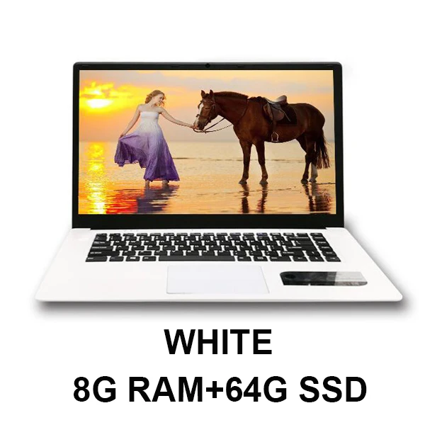 15,6 дюймовый ноутбук 8G ram 1 ТБ 512G 256G 128G SSD rom Ноутбук компьютер J3455 процессор ультрабук четырехъядерный с Win10 OS ms Office - Цвет: White-8G-64G-SSD