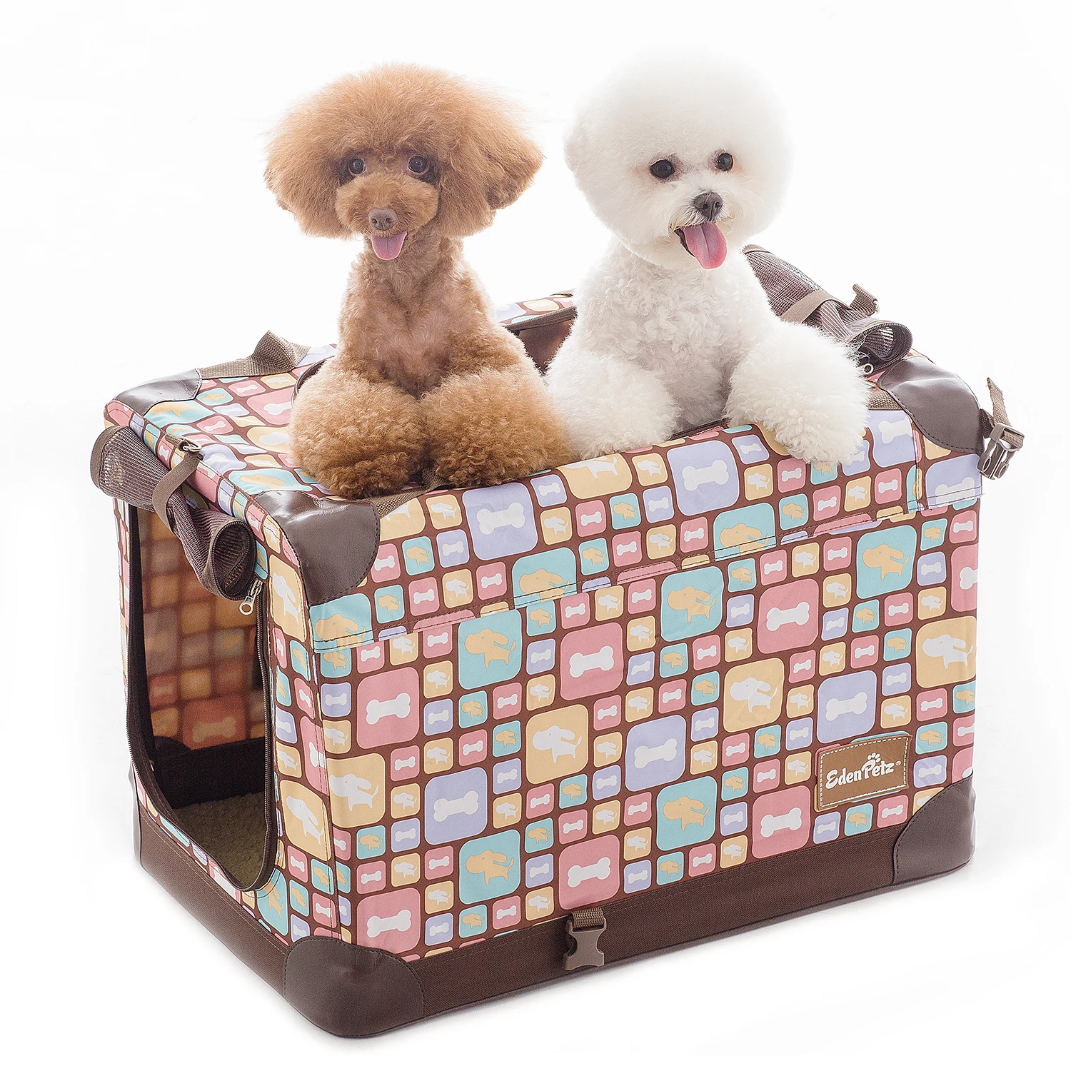 Edenpetz Luxe Grote Hond Auto Draagtas Opvouwbare Waterdichte Mesh Tas Reizen Kat Puppy Mand Kooi