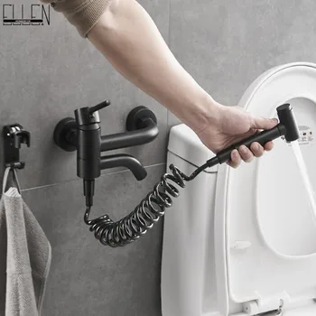 

Black Bidets Faucet Sprayer Toilet Corner Valve Handheld Hygienic Garden Faucet Bidet Head Pet Sprayer Airbrush Tap EL011