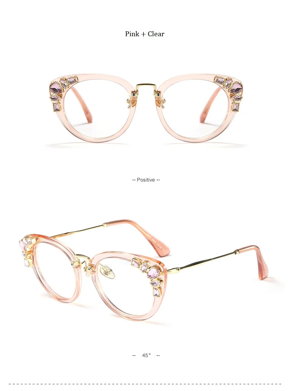 Модные оптические кошачьи женские очки оправа кристалл Металл оправа для очков женские очки oculos de Clear очки UV400