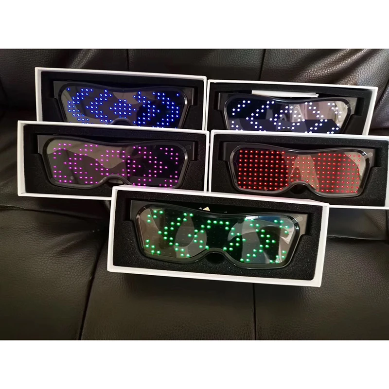 Волшебная Вспышка светодиодные вечерние очки приложение Bluetooth управление щит светящиеся очки USB зарядка DJ солнцезащитные очки DIY освещение концертов игрушки