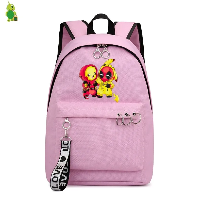 Mochila Pokemon Pikachu рюкзаки Дэдпул школьные сумки для девочек-подростков женский рюкзак для ноутбука рюкзак для отдыха, путешествия рюкзак